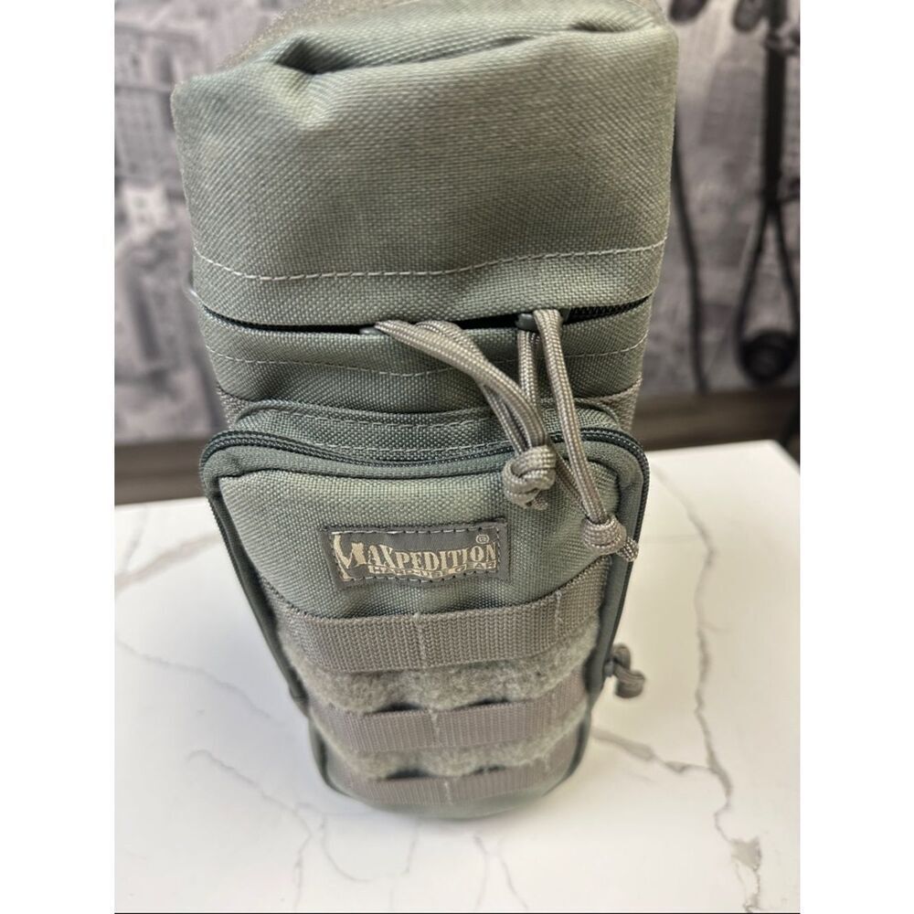 Maxpedition Olive Tactical Backpack 12x5 Water Bottle Holder Toiletry Pouch Bag